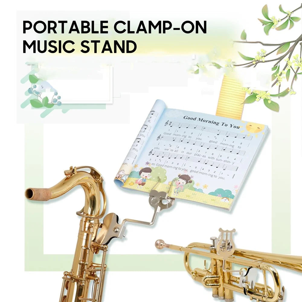 Music Stand Tenor Saxophone Marching Spectrum Clip Sheet Clip Iron Sax Lyre Sheet Clamp-on Holder - 3