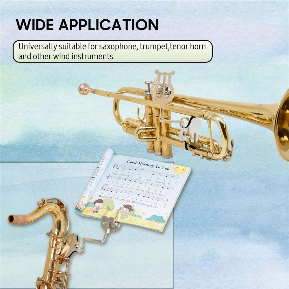 Music Stand Tenor Saxophone Marching Spectrum Clip Sheet Clip Iron Sax Lyre Sheet Clamp-on Holder - 7