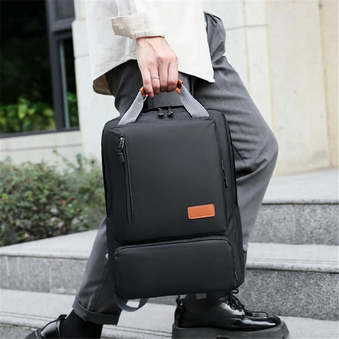 3Pcs Backpack Set Women Men 14.5-inch Laptop Backpack Shoulder Bag Small Pocket for Travel School Work - Black - 4