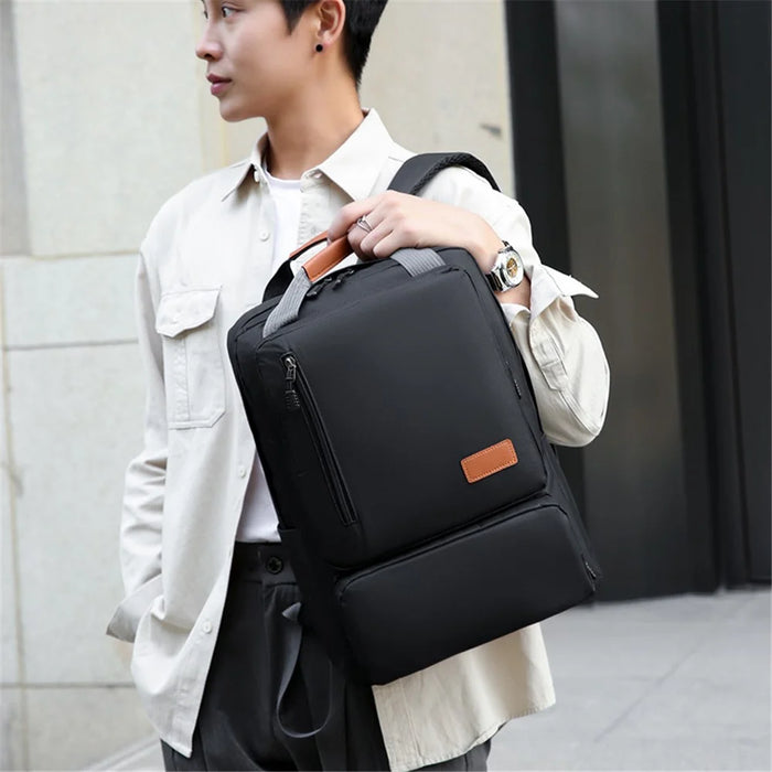 3Pcs Backpack Set Women Men 14.5-inch Laptop Backpack Shoulder Bag Small Pocket for Travel School Work - Black - 6