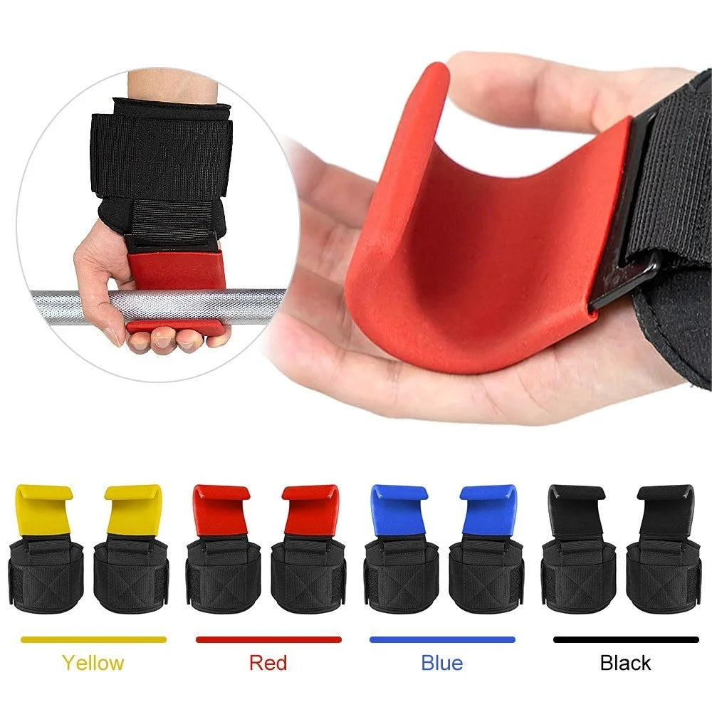 Weight Lifting Hooks Heavy Duty Lifting Wrist Straps Dumbbells Weightlifting Sports Gloves and Grip Pads for Deadlift Powerlifting Pull Up Bar - Black - 3