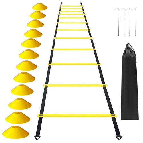 12 Rung Agility Speed Ladder Set 19.7ft for for Soccer Football Fitness Training - 1