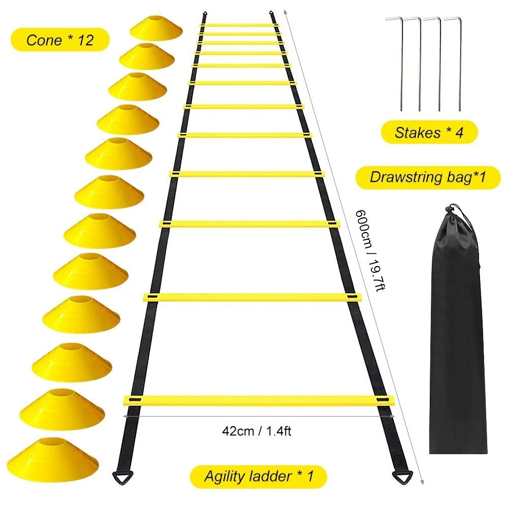 12 Rung Agility Speed Ladder Set 19.7ft for for Soccer Football Fitness Training - 7