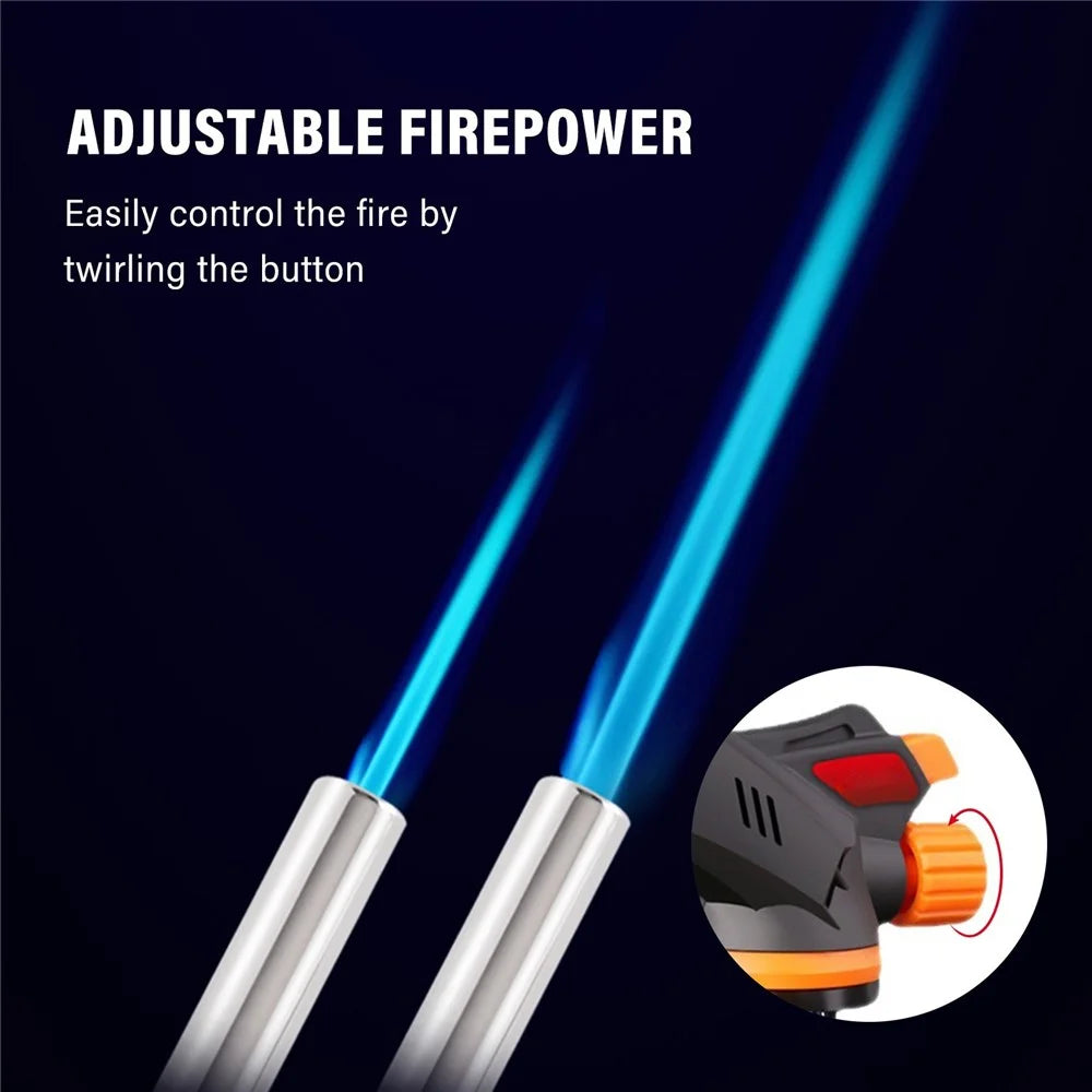 Butane Torch Kitchen Torch Lighter Adjustable Flame No Leaking Reversible Culinary Torch For Cooking Baking Barbecue - Black - 4