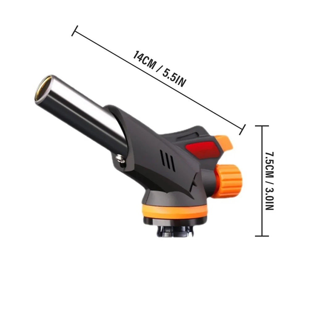 Butane Torch Kitchen Torch Lighter Adjustable Flame No Leaking Reversible Culinary Torch For Cooking Baking Barbecue - Black - 6