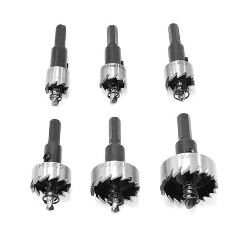 6Pcs High Speed Steel 16/18.5/20/25/30/35mm HSS Drill Bits Hole Saw Set for Stainless Steel Copper Aluminium Fiberglass Wood - 1
