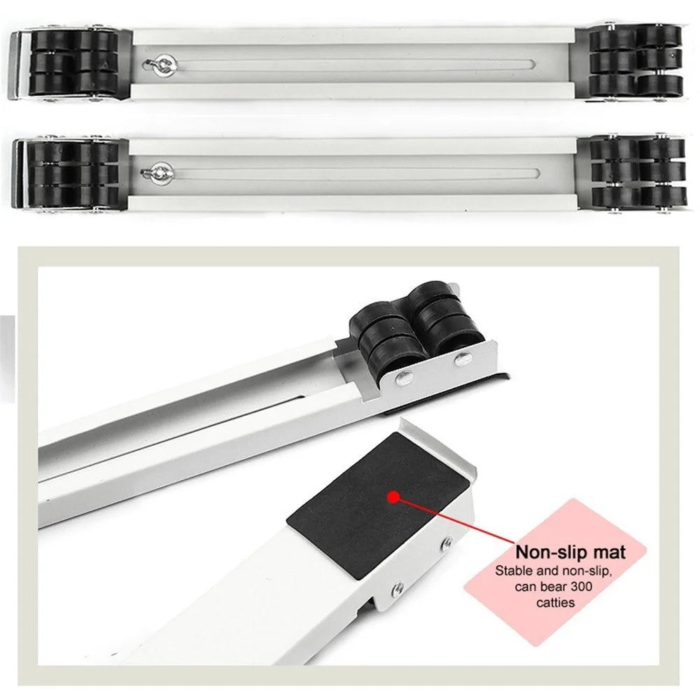 1 Set Home Household Refrigerator Movable Adjustable Stand Moving Base 24-Wheels Roller Bracket - 6