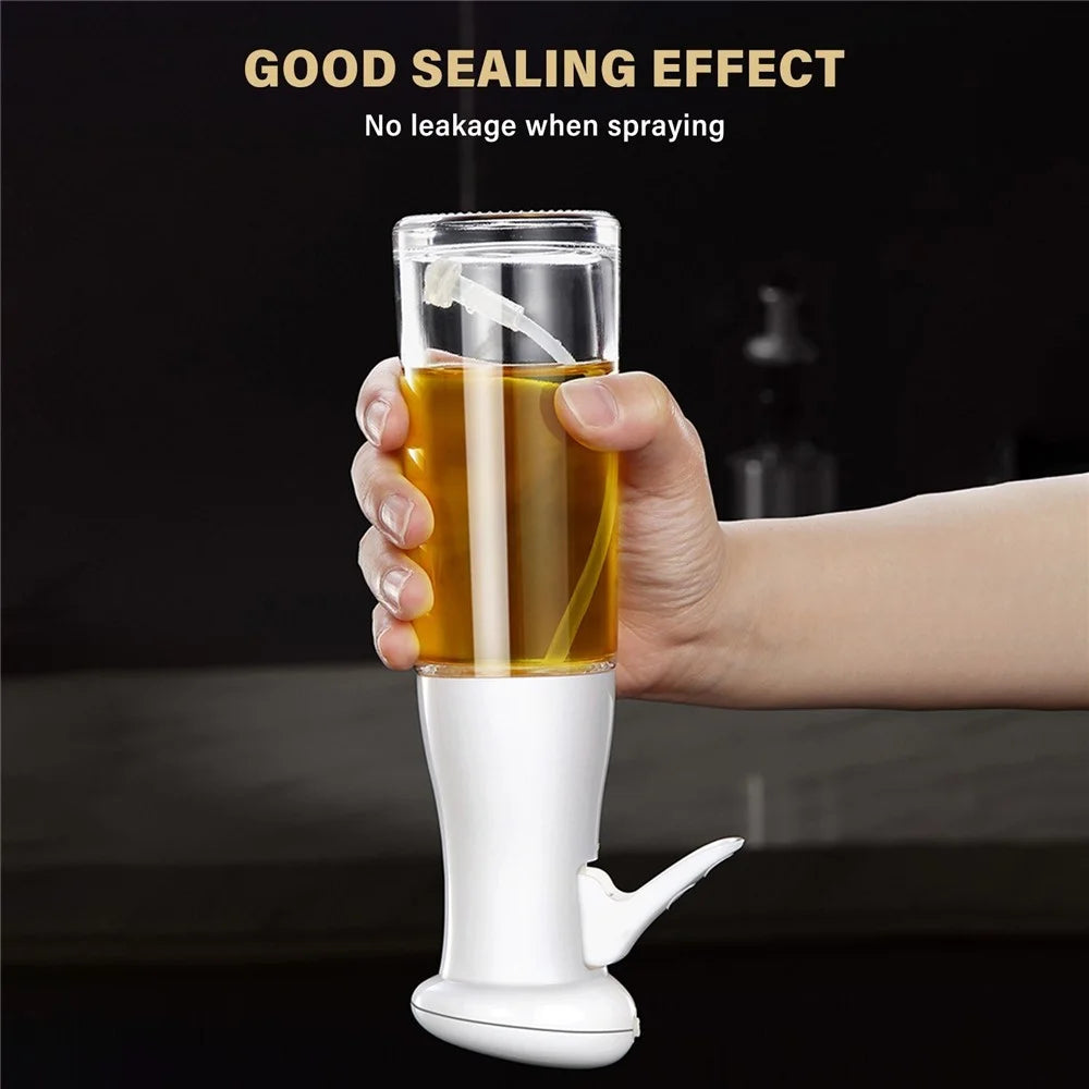 Oil Sprayer Glass Oil Spray Bottle 200ML Oil Misters Vinegar Bottle Oil Dispenser for Kitchen Air Fryer Cooking BBQ Salad Roasting (BPA Free, No FDA Certificate) - White - 5