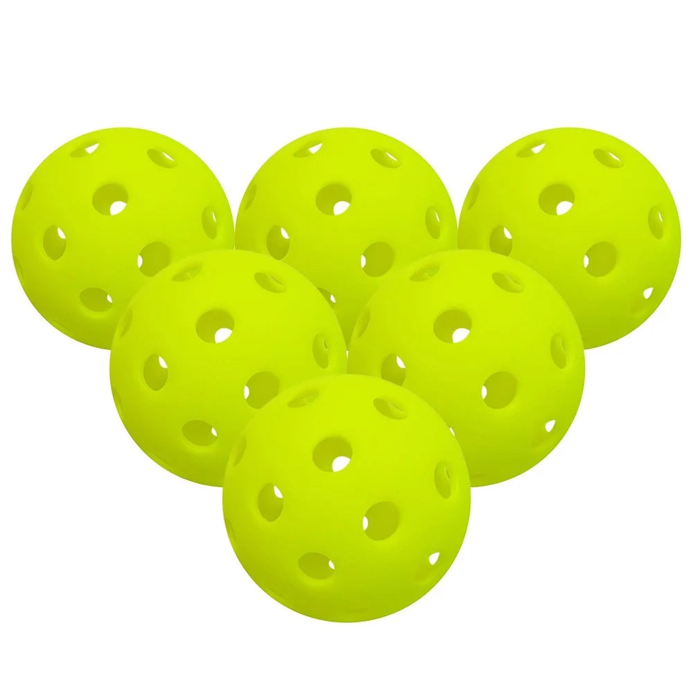 40 Holes Outdoor Sports Solid Pickleball Balls for Outdoor Courts - Green/6 Pcs - 1