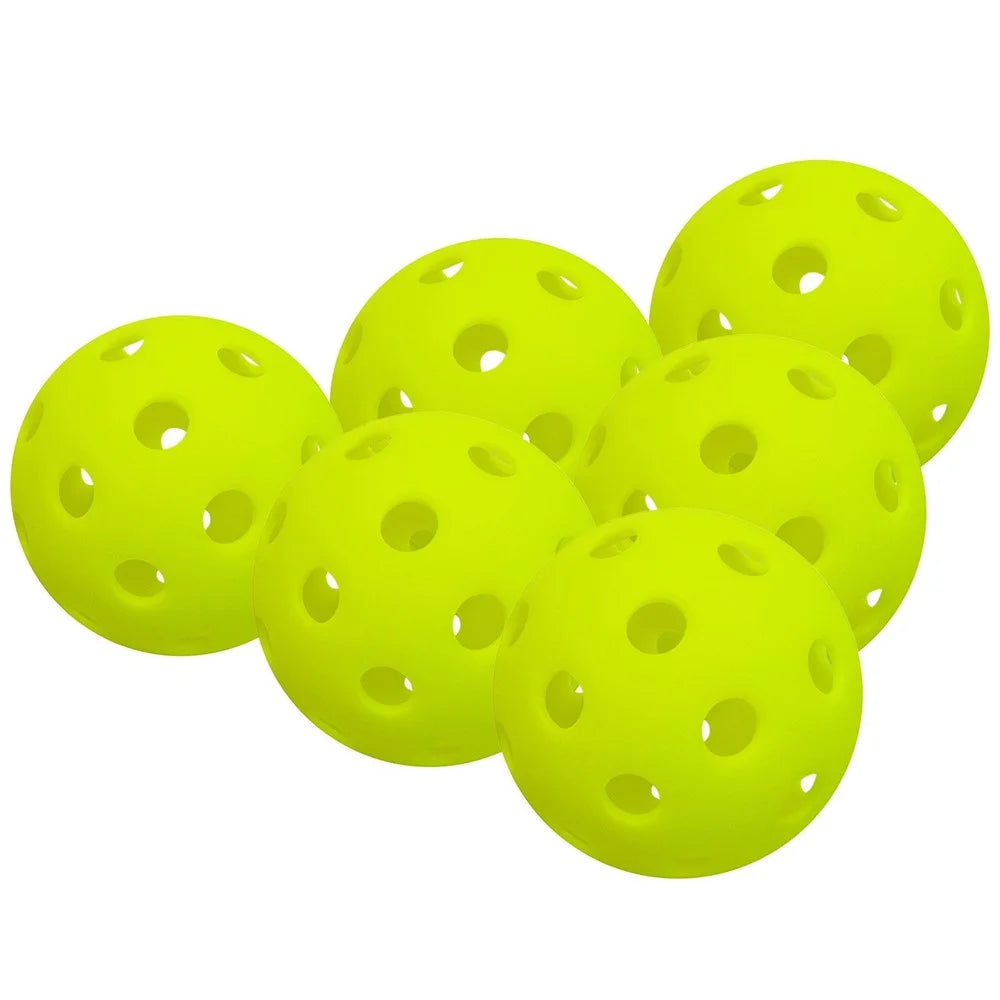 40 Holes Outdoor Sports Solid Pickleball Balls for Outdoor Courts - Green/6 Pcs - 5