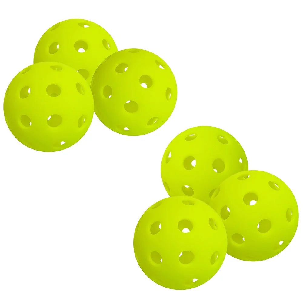 40 Holes Outdoor Sports Solid Pickleball Balls for Outdoor Courts - Green/6 Pcs - 7