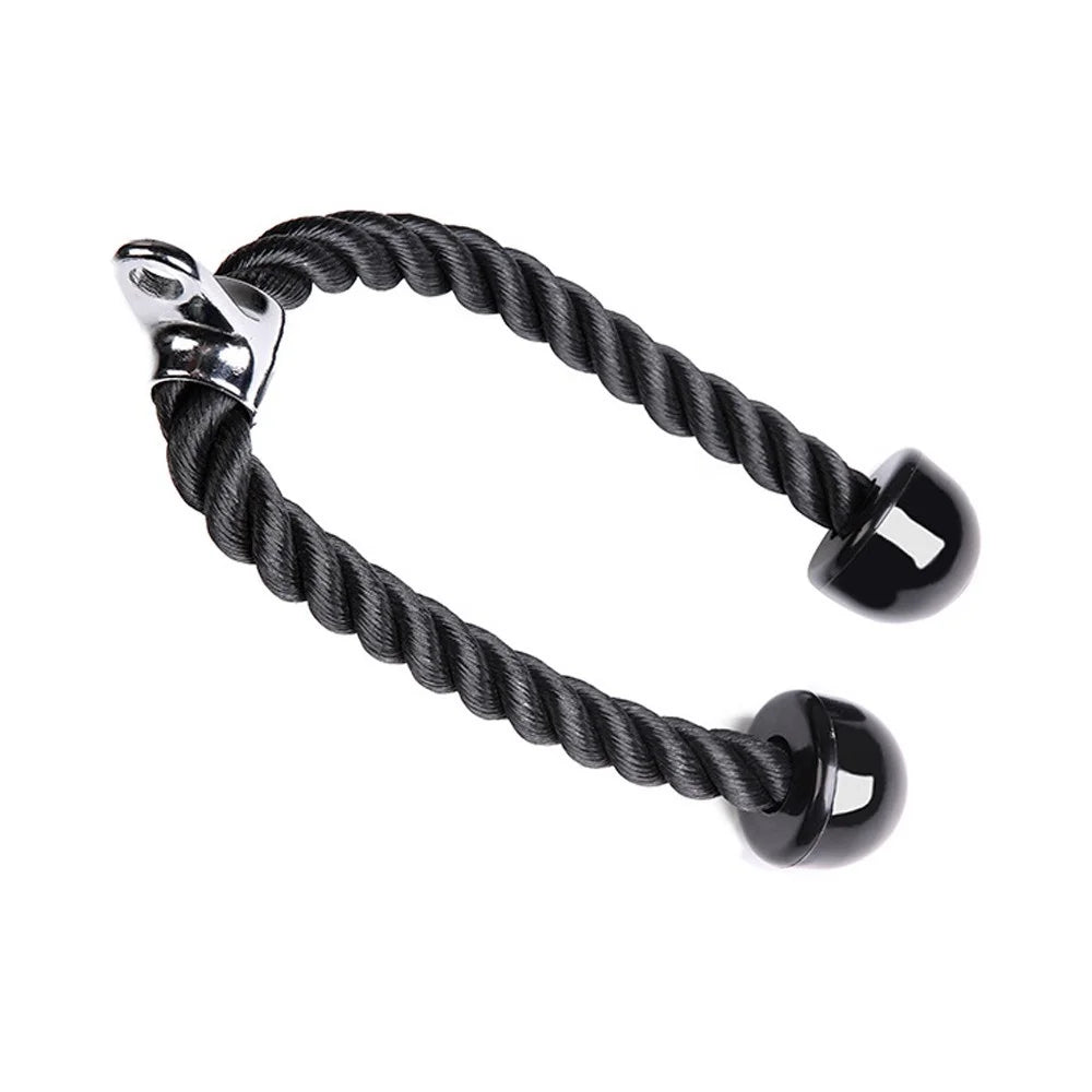 Tricep Rope Cable Attachment Exercise Machine Abdominal Crunches Pulley System Gym Pull Down Rope - 1