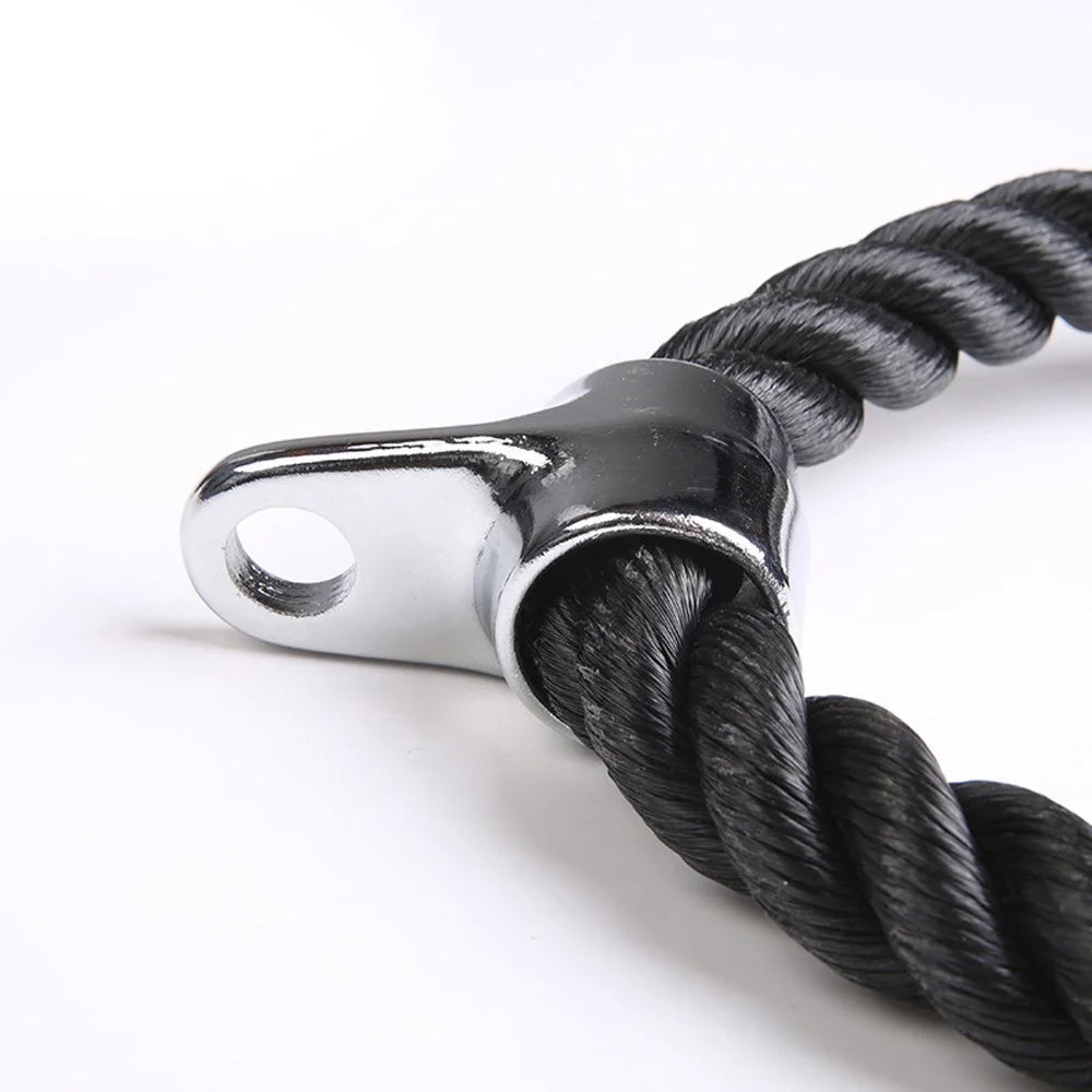 Tricep Rope Cable Attachment Exercise Machine Abdominal Crunches Pulley System Gym Pull Down Rope - 2