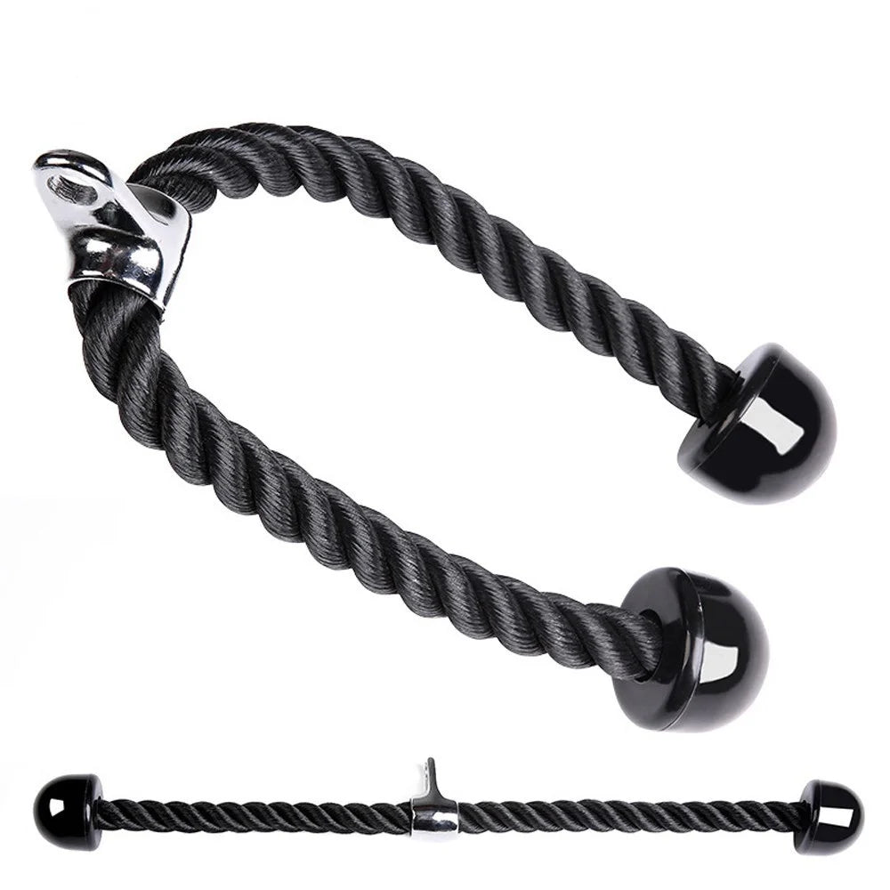 Tricep Rope Cable Attachment Exercise Machine Abdominal Crunches Pulley System Gym Pull Down Rope - 4