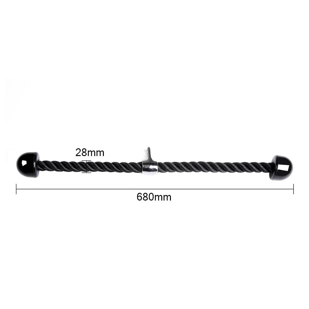 Tricep Rope Cable Attachment Exercise Machine Abdominal Crunches Pulley System Gym Pull Down Rope - 5