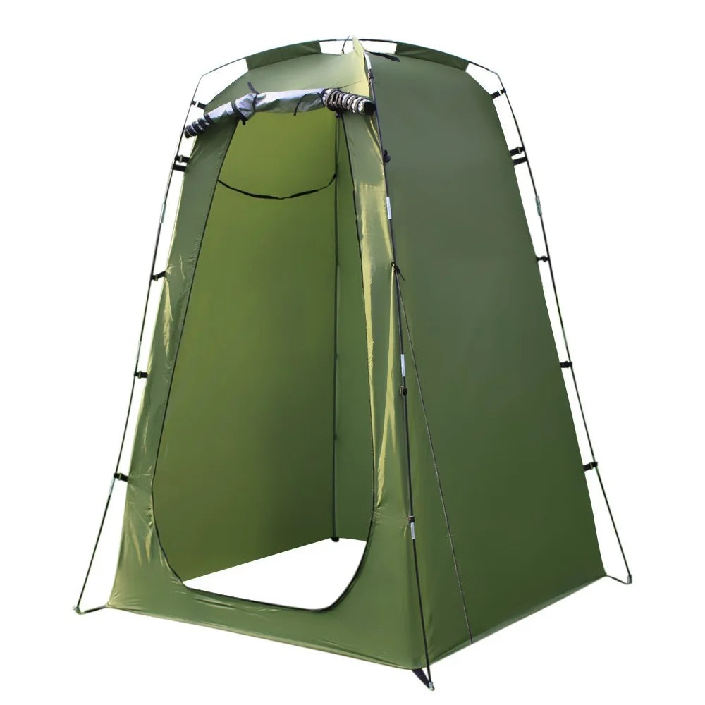 Camping Shower Tent Oversize Space 6FT Privacy Outdoor Bathroom Changing Dressing Room for Hiking Beach Picnic Fishing Potty - Army Green - 1
