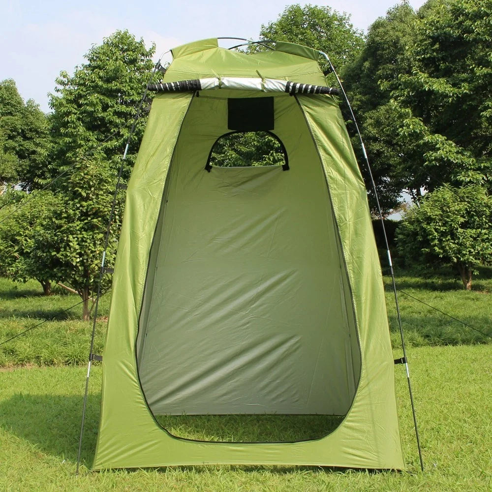 Camping Shower Tent Oversize Space 6FT Privacy Outdoor Bathroom Changing Dressing Room for Hiking Beach Picnic Fishing Potty - Army Green - 2