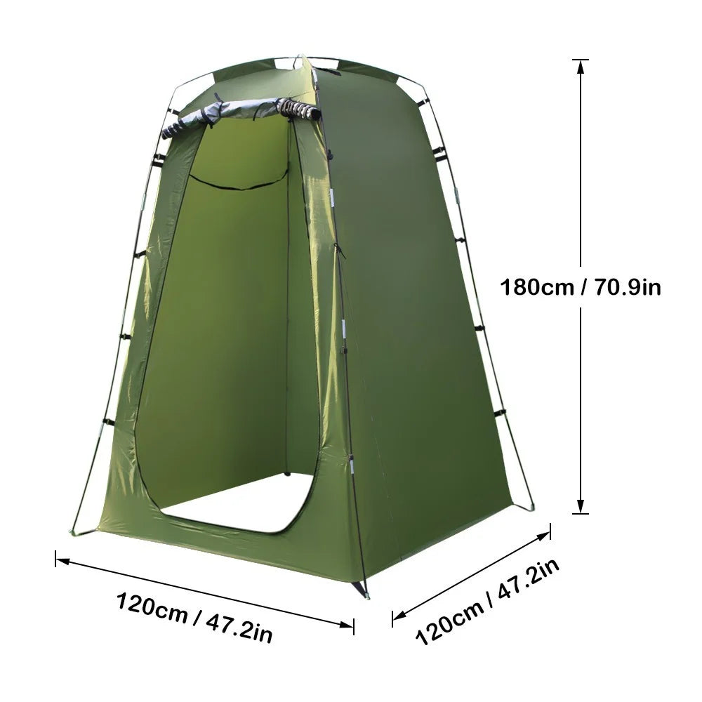 Camping Shower Tent Oversize Space 6FT Privacy Outdoor Bathroom Changing Dressing Room for Hiking Beach Picnic Fishing Potty - Army Green - 5