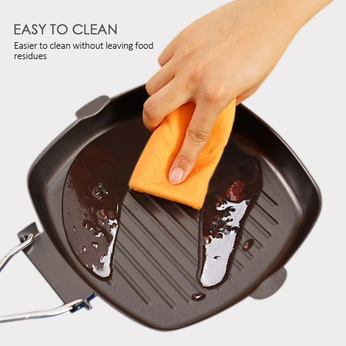 Nonstick Coating Frying Pan Camping Cookware Iron Steak Pot for Outdoor Kitchen Equipment Gear (No FDA Certificate, BPA-free) - Size: L - 2