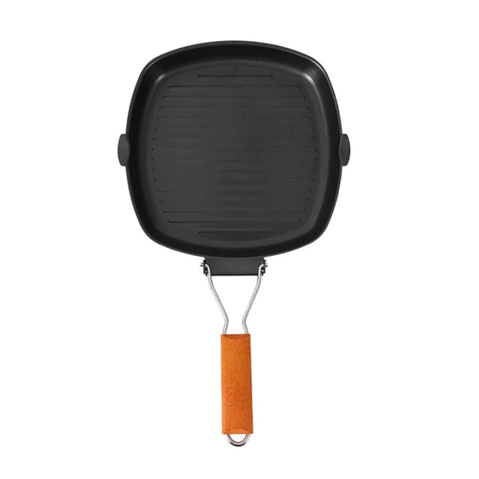 Nonstick Coating Frying Pan Camping Cookware Iron Steak Pot for Outdoor Kitchen Equipment Gear (No FDA Certificate, BPA-free) - Size: L - 3
