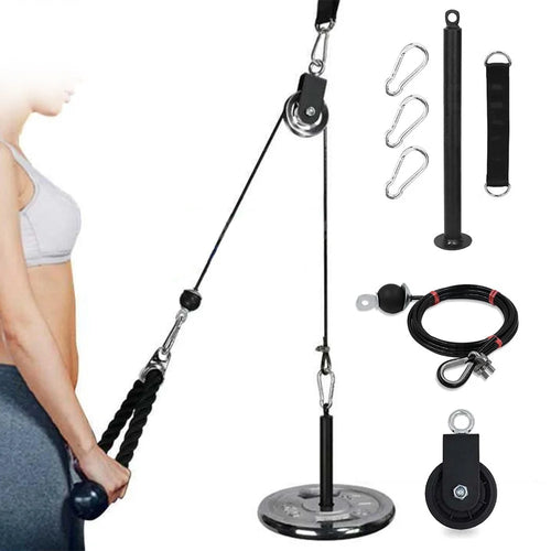 Pulley System Gym Upgraded DIY Fitness Pulley Cable Machine Attachment Loading Pin for Biceps Curl Forearm Triceps Exercise Home Workout Equipment - Type 1 - 1