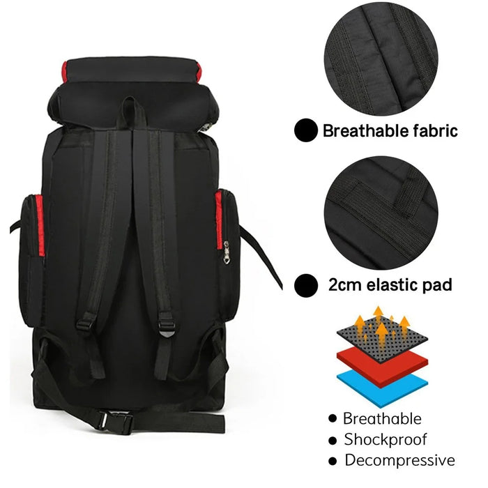 XIYAHU 70L Large Capacity Sports Backpack Waterproof Bag Rucksack for Outdoor Climbing Hiking - Army Green - 5