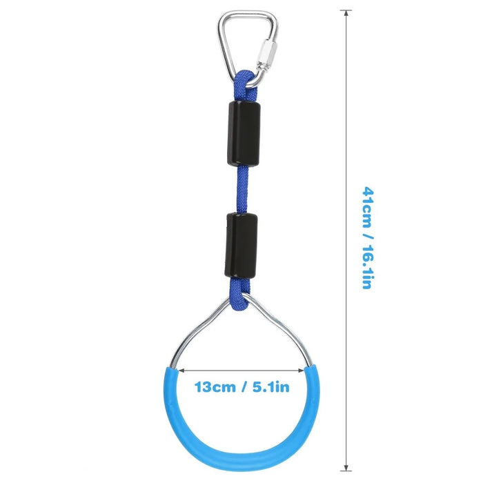 4Pcs Gymnastic Rings Exercise Hoops Obstacle Courses Gym Rings Swing Bar Athletic Dip Rings Strength Workout Training Pull Ups - 2