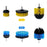 3 Pack Drill Brush Attachment Set Scrubber Cleaning Brush for Cleaning Bathroom Surfaces Floor Tub Shower Tile Kitchen - Blue - 7