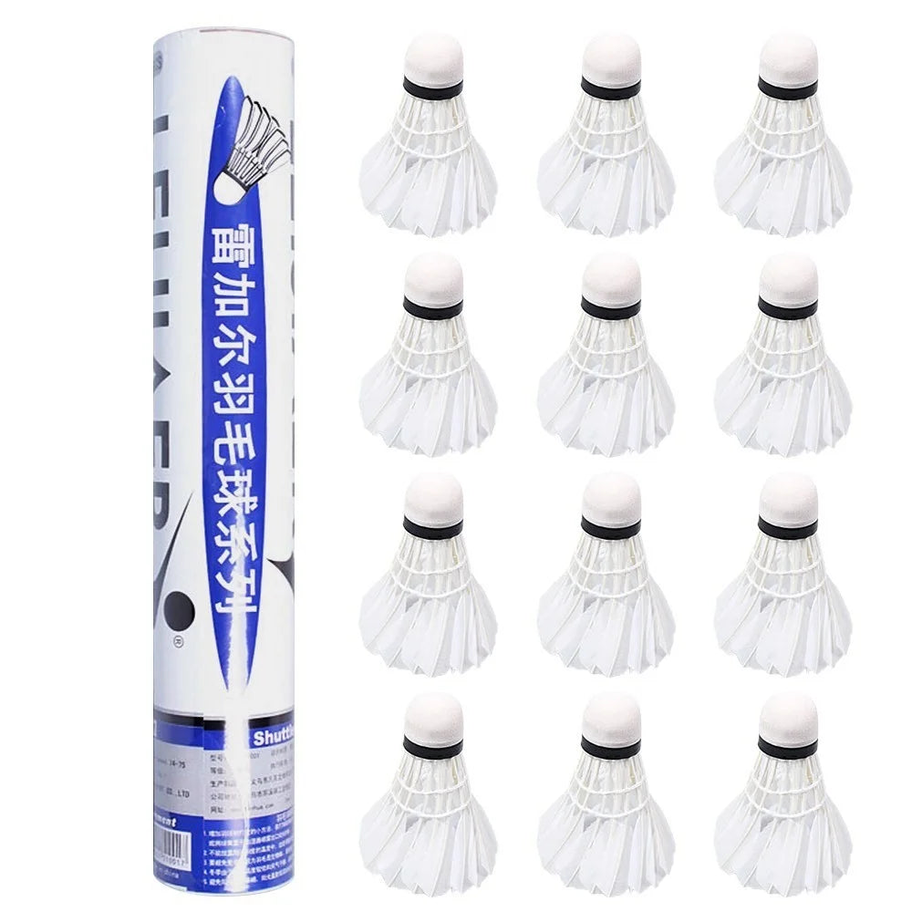 12Pcs Feather Badminton Shuttlecocks High Speed Badminton Balls for Indoor Outdoor Sports - 1