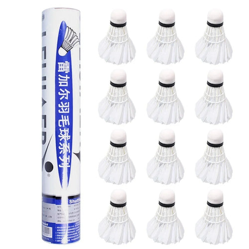 12Pcs Feather Badminton Shuttlecocks High Speed Badminton Balls for Indoor Outdoor Sports - 1