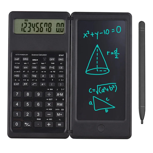 Calculator with LCD Writing Tablet 10 Digits Display Desktop Calculator with Stylus Erase Button - Black - 1