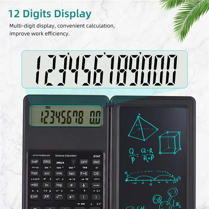 Calculator with LCD Writing Tablet 10 Digits Display Desktop Calculator with Stylus Erase Button - Black - 7
