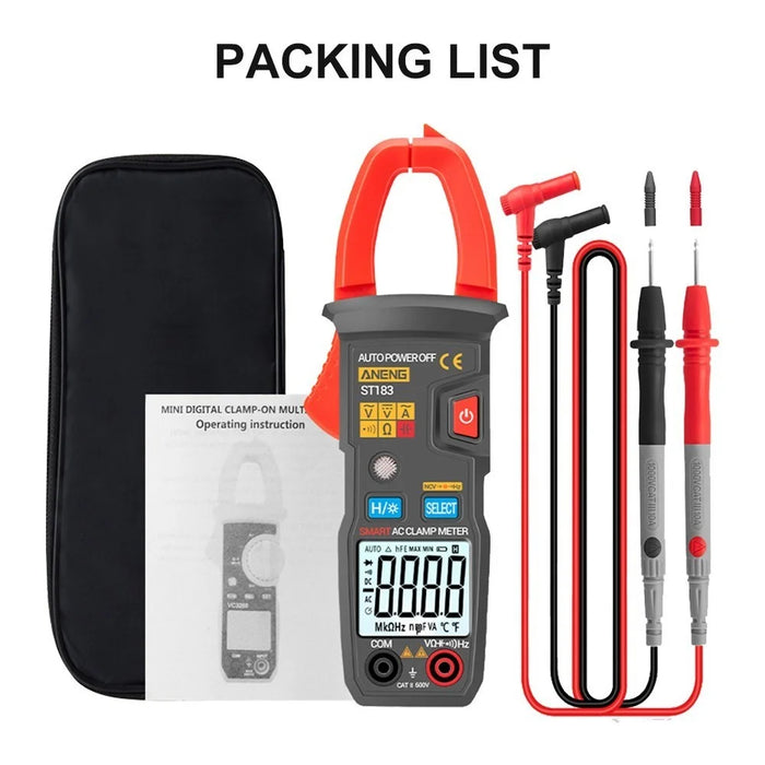 ANENG ST183 AC Current and AC/DC Voltage Tester 6000 Counts Digital Clamp Meter Auto-Ranging Multimeter Resistance Capacitance Diode Test NCV - 5