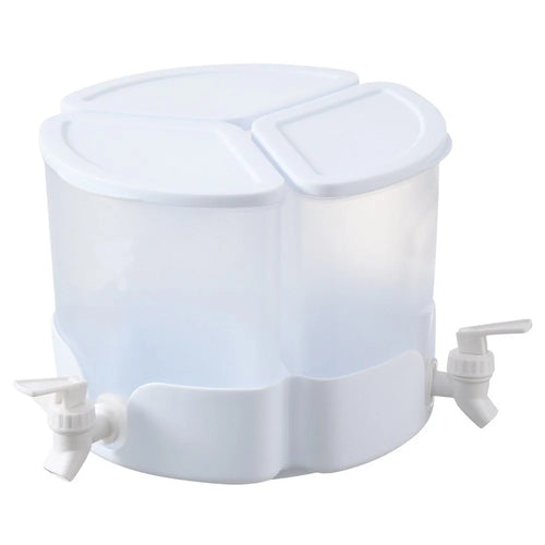 Three Grids Beverage Dispenser Ice Water Bucket Rotatable Cold Water Kettle Refrigerator Water Container with Faucet - 1