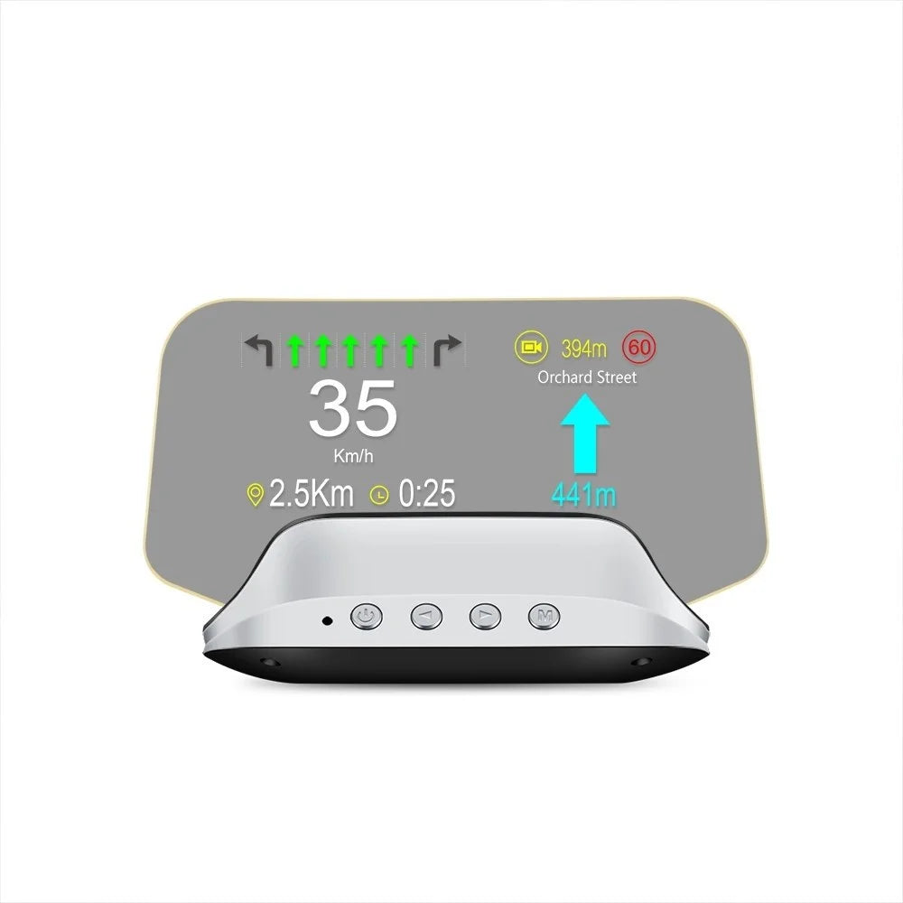 Car HUD Head Up Display Digital OBD2 GPS Interface Smart Speedometer with Over Speed Warning, Mileage Measurement, Time, Direction, Altitude - 1