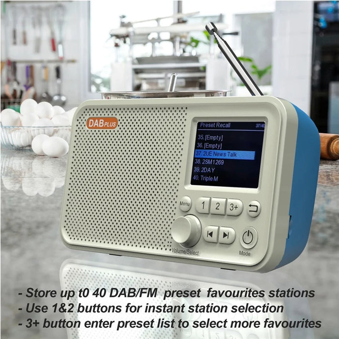 Portable Radio Digital Tuning AM/FM Stereo Radio Player Rechargeable Supports TF USB Port, Sleep Timer - 7