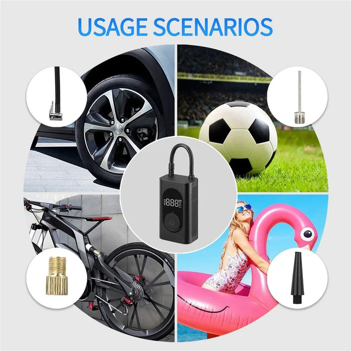 Portable Air Compressor Large Capacity Battery Wireless Inflation 150PSI Mini Electric Inflator Pump Wireless Car Tire Inflator Pump with Digital Display LED Light for Bike Motorcycle Car - 5