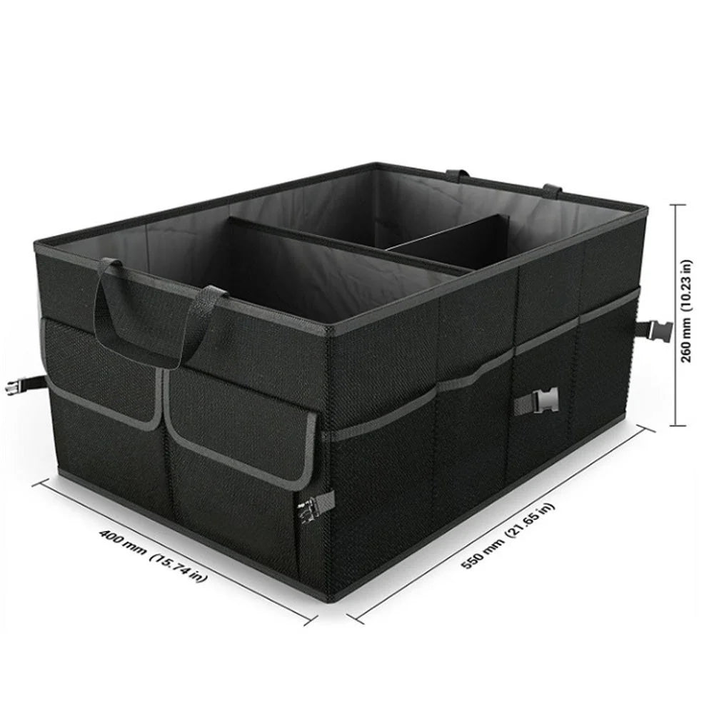 Car Trunk Collapsible Organizer Wear-resistant Storage Box Multi-Compartment Car Organizer with Side Pocket for Car Truck SUV - 4