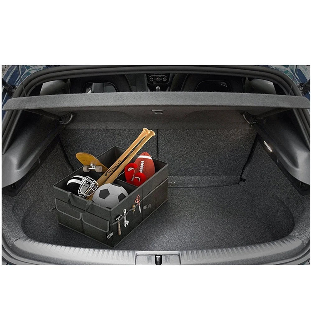 Car Trunk Collapsible Organizer Wear-resistant Storage Box Multi-Compartment Car Organizer with Side Pocket for Car Truck SUV - 5