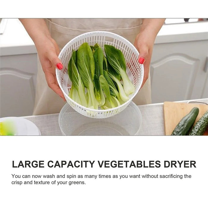 3L Large Capacity PC Salad Spinner Manual Lettuce Spinner Fruits and Vegetables Dryer with Rotary Handle for Food Prep Home Kitchen (BPA-Free, No FDA Certification) - 7