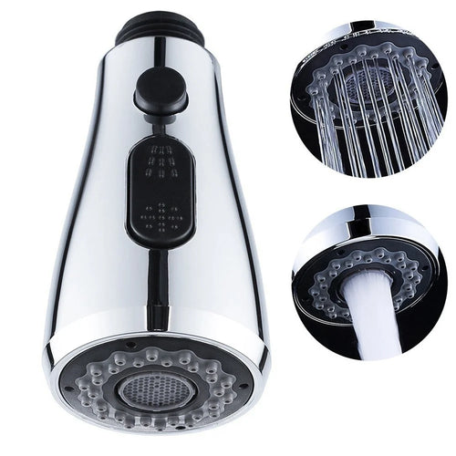 Faucet Sprayer Head Sink Durable Safe 3 Functions Anti-clog Spray Head G1/2 Pull Out Spray Head Nozzle for Kitchen Faucet Pull Down Faucet Replacement Kitchen Tap Sprayer Spout - Type 1 Polished - 1