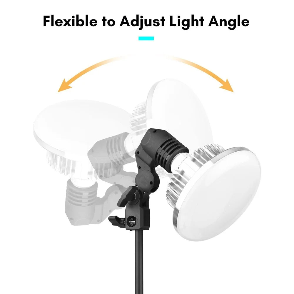 Tabletop Photography LED Lighting Kit with Durable 150W Light Bulb Dimmable 3200K-5500K + E27 Lamp Socket + Desktop Stand + Remote Control for Home Studio Photography - EU Plug - 4