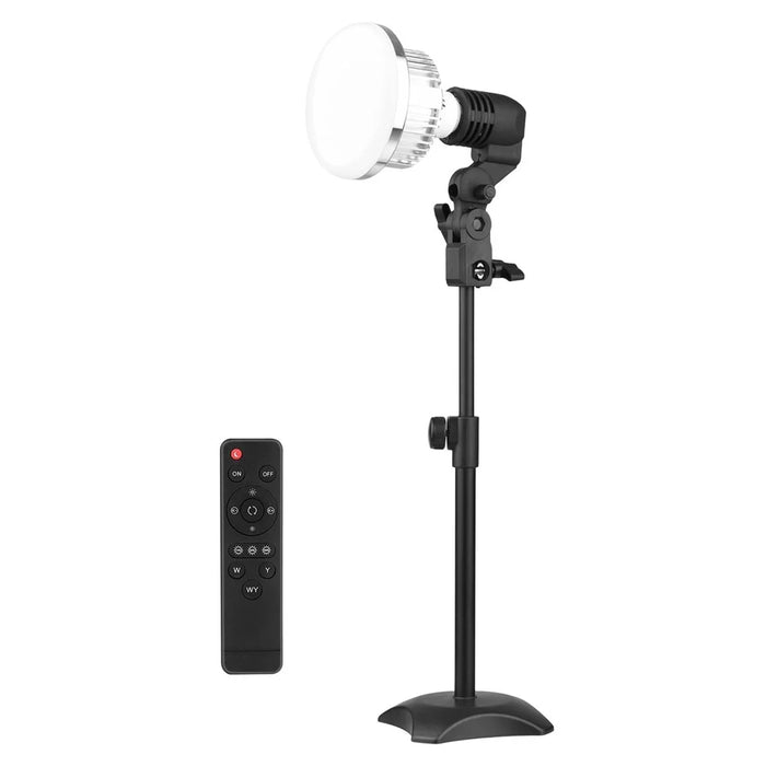Tabletop Photography LED Lighting Kit with High Power 85W Light Bulb Dimmable 3200K-5500K + E27 Lamp Socket + Desktop Stand + Flexible Remote Control for Home Studio Photography - EU Plug - 1