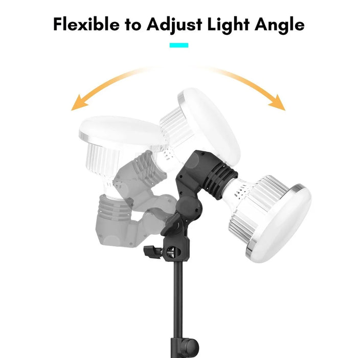 Tabletop Photography LED Lighting Kit with High Power 85W Light Bulb Dimmable 3200K-5500K + E27 Lamp Socket + Desktop Stand + Flexible Remote Control for Home Studio Photography - EU Plug - 6