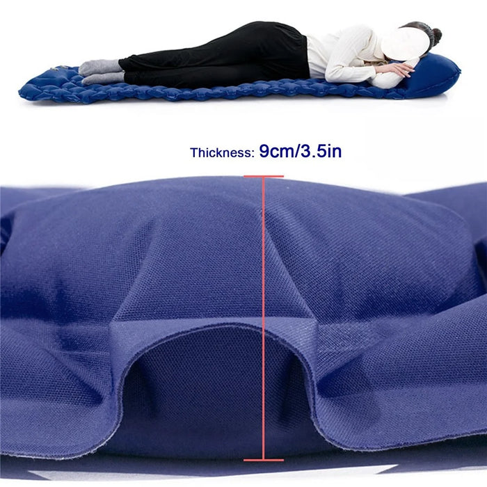 Portable 2 Person Camping Mat Air Mattress with Air Pillow Built-in Foot Pump Backpacking Sleeping Pad - Dark Blue - 3