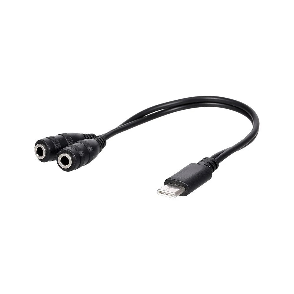 Type-C Male to Dual 3.5mm Female Headphone Adapter Cable 3.5mm AUX Audio Splitter Cable - 1