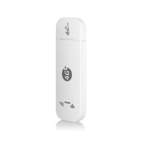 LTE 4G USB Modem with WiFi Hotspot WiFi Dongle Mini Mobile Router with SIM Card Slot 150Mbps DL 50Mbps UL Share Up to 10 WiFi Users - EU Version / White - 1