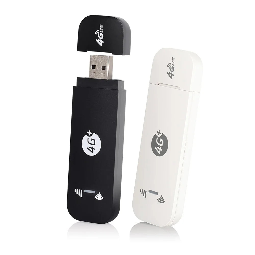 LTE 4G USB Modem with WiFi Hotspot WiFi Dongle Mini Mobile Router with SIM Card Slot 150Mbps DL 50Mbps UL Share Up to 10 WiFi Users - EU Version / White - 2