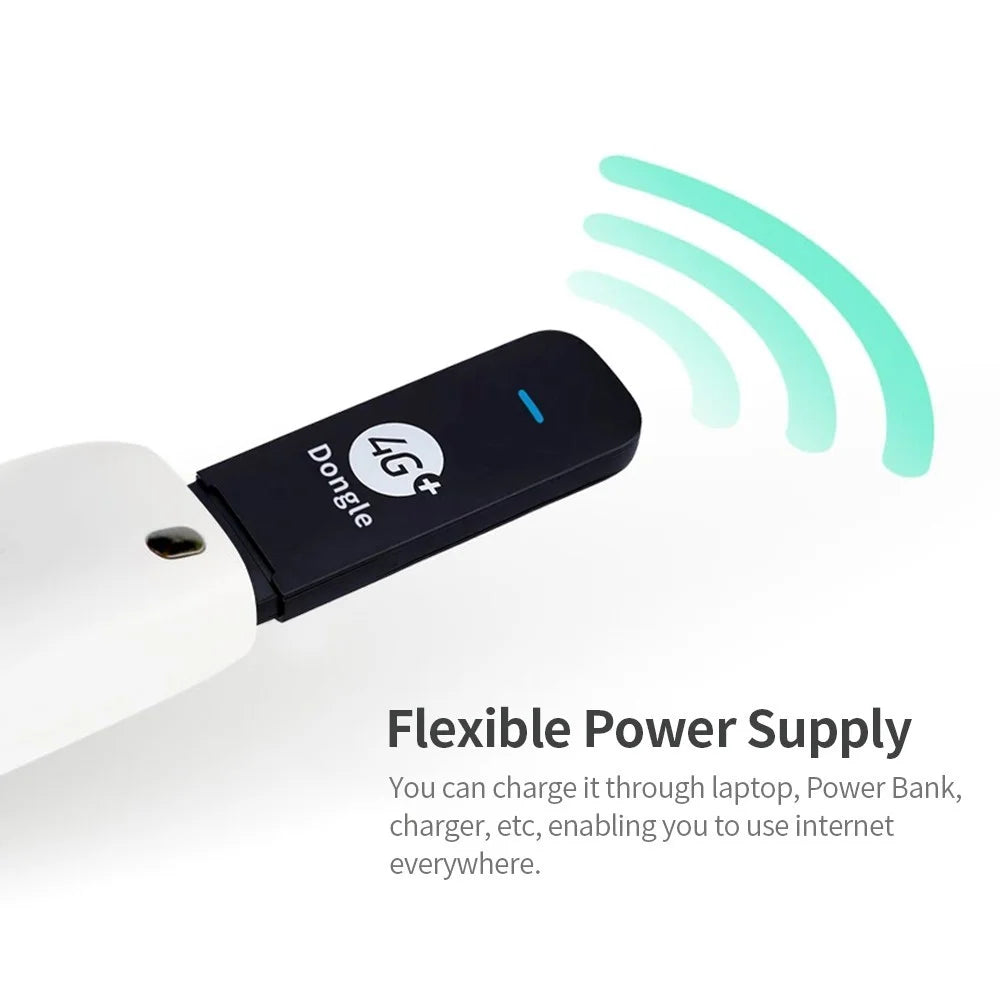 LTE 4G USB Modem with WiFi Hotspot WiFi Dongle Mini Mobile Router with SIM Card Slot 150Mbps DL 50Mbps UL Share Up to 10 WiFi Users - EU Version / White - 4