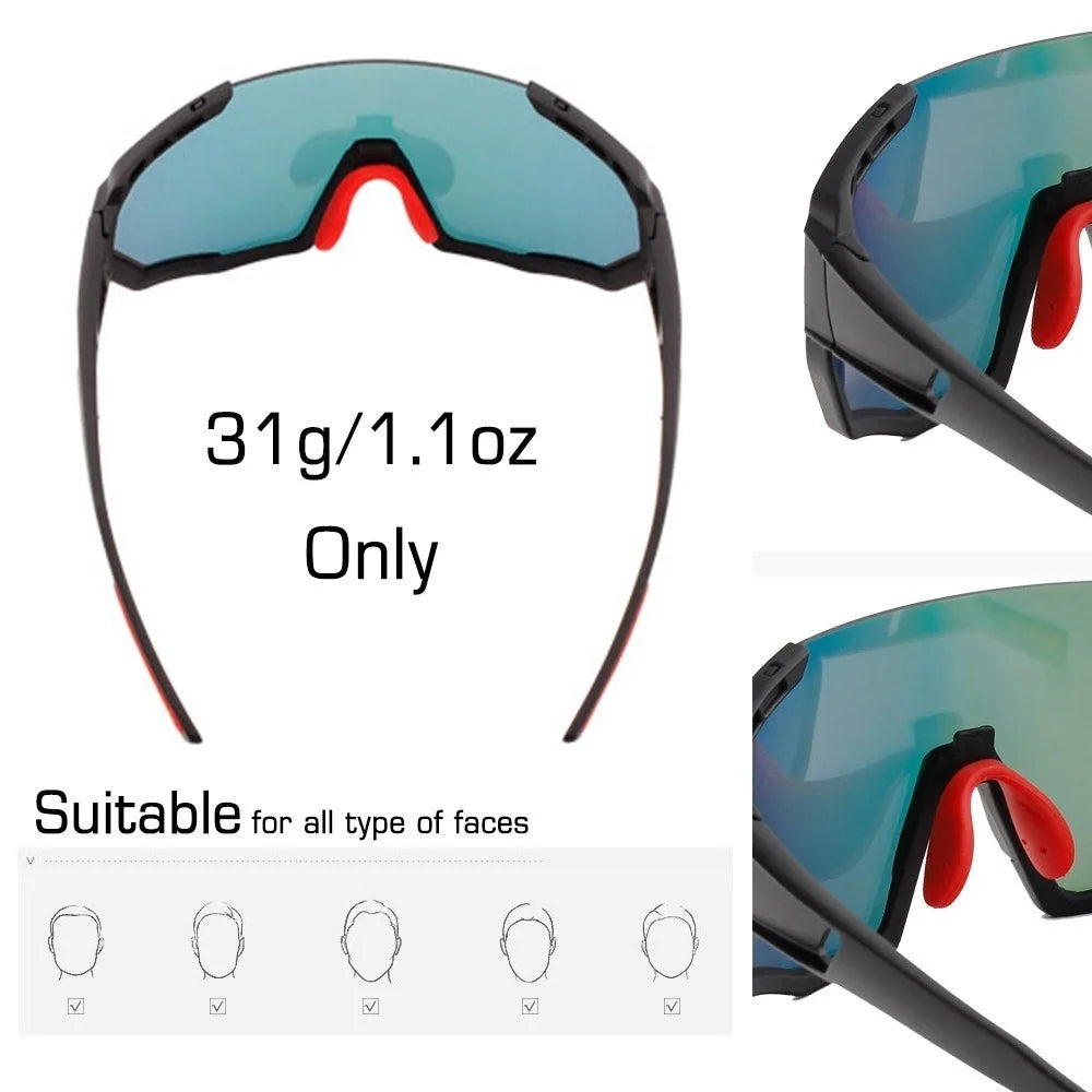 Sports Cycling Sunglasses with 2 Interchangeable Lenses UV400 Protection MTB Road Riding Fishing Golf Baseball Running Glasses - Orange+Grey - 7